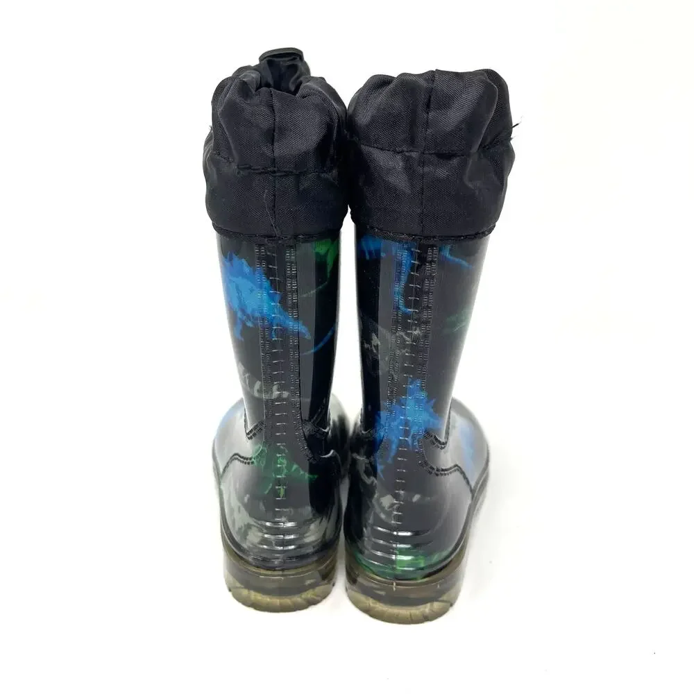 Jelly Beans Dinosaur Rain Boots‎ Black Youth Size 7